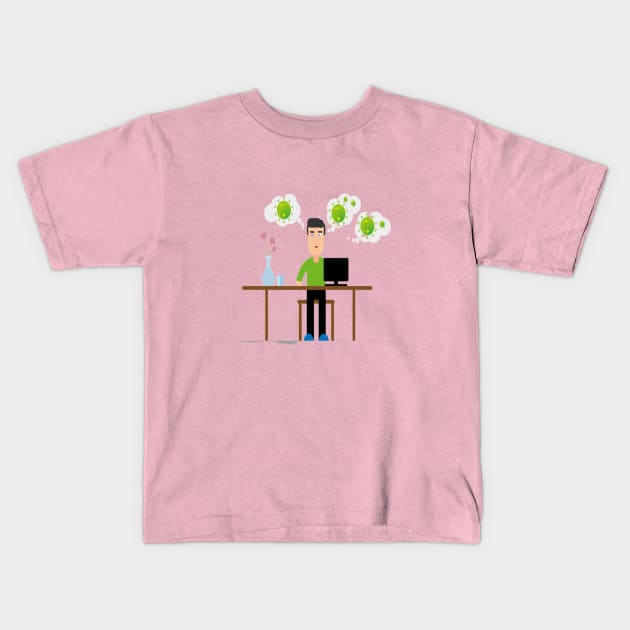 Working Remotely Kids T-Shirt by Artistic Design